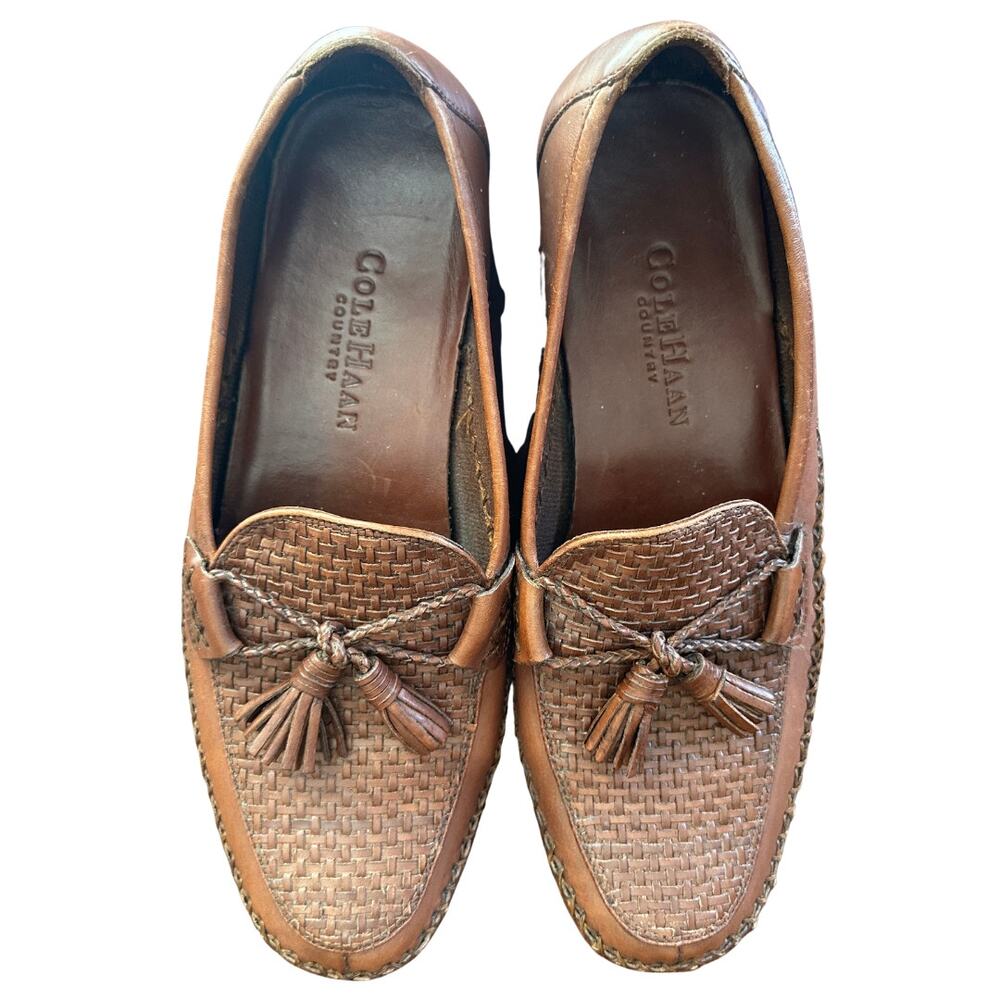 Cole Haan Country Woven Leather Tassel Loafers Women's 9B